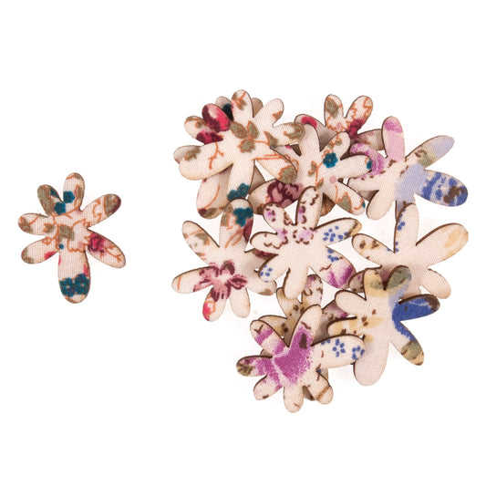 Floral patterned flower craft embellishments