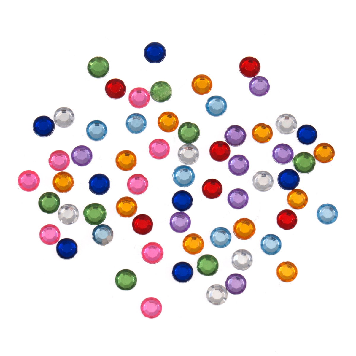 Clear faceted gem circles in assorted sizes