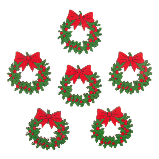 Holly wreath craft embellishments