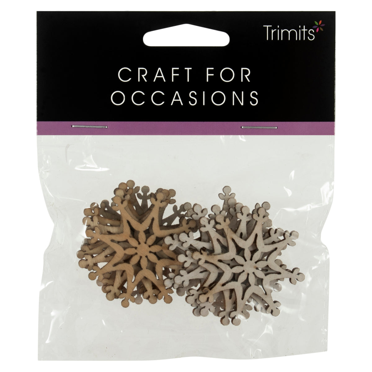 Natural wooden snowflake embellishments