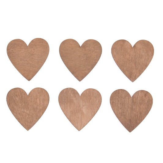 Pack of natural wooden heart embellishments