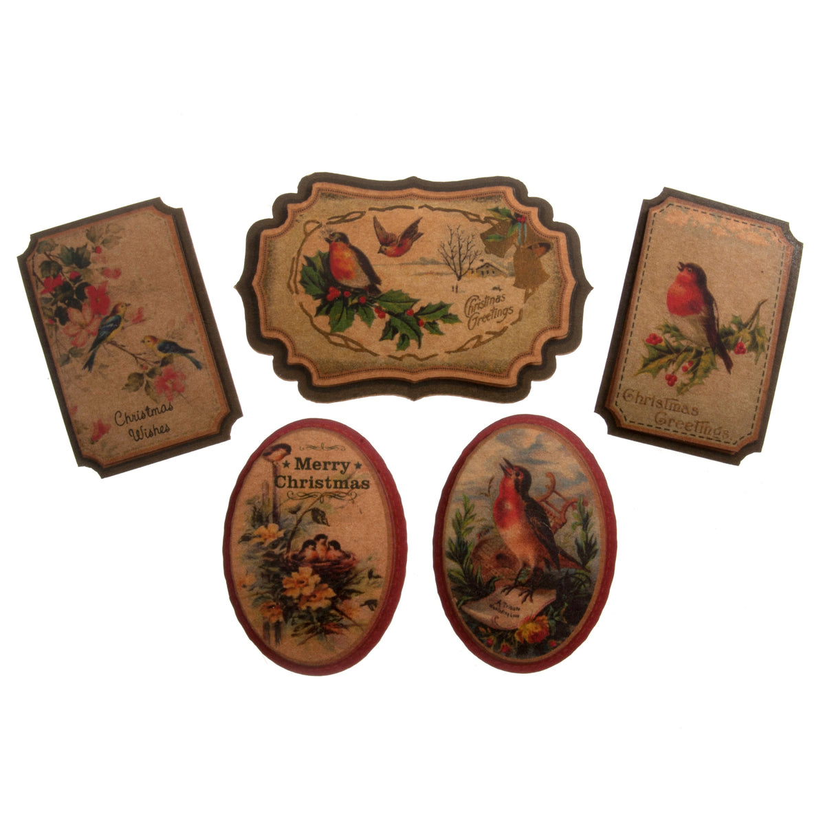 Pack of vintage-style bird craft embellishments