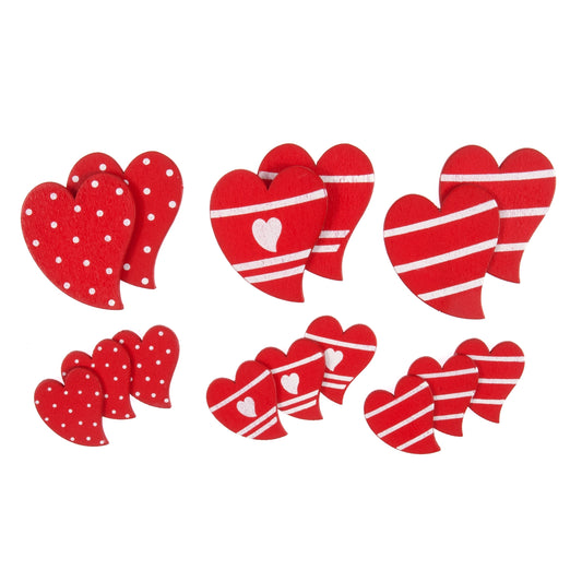 Pack of red novelty heart embellishments