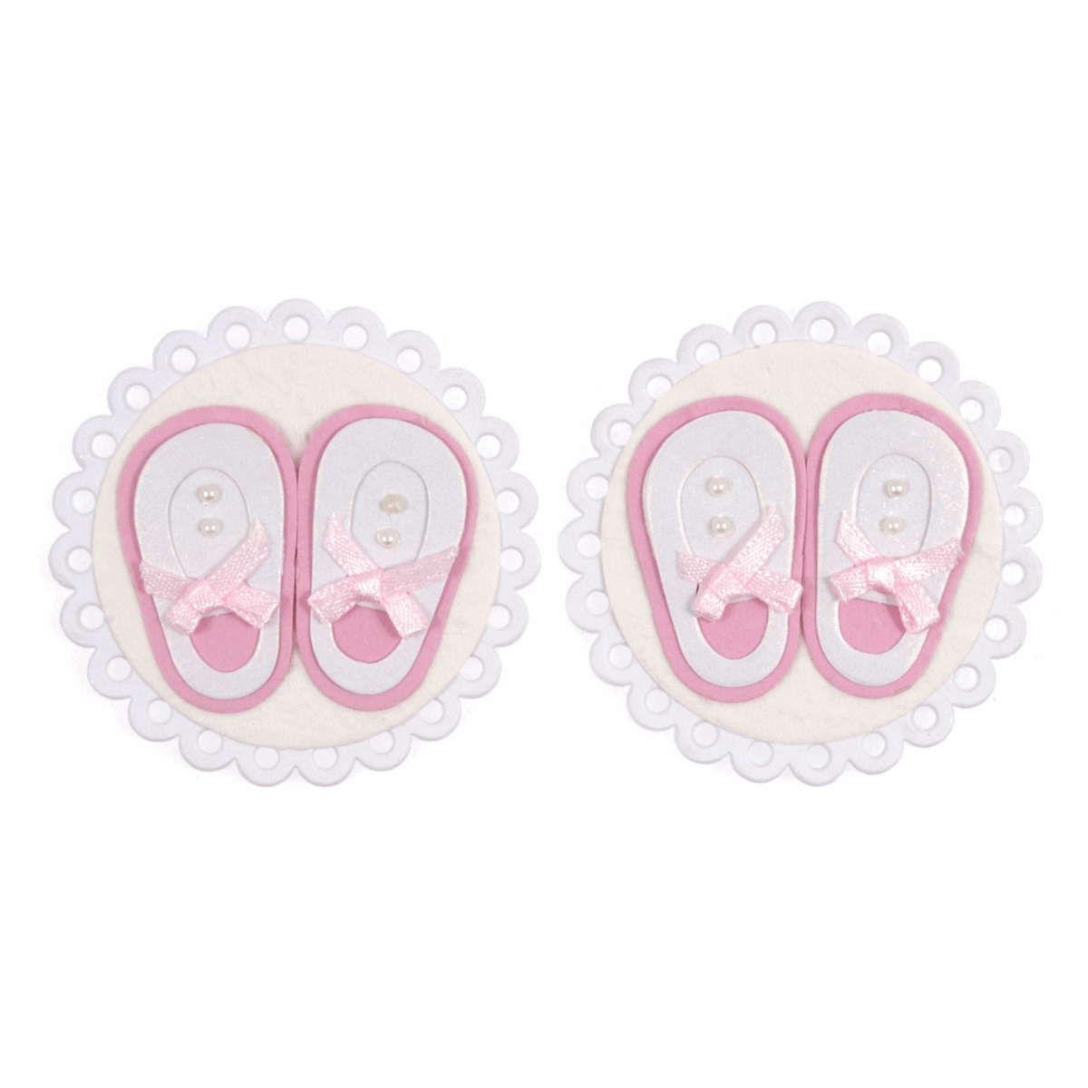 Trimits Craft Embellishments - Pink Baby Booties (Pack of 2)