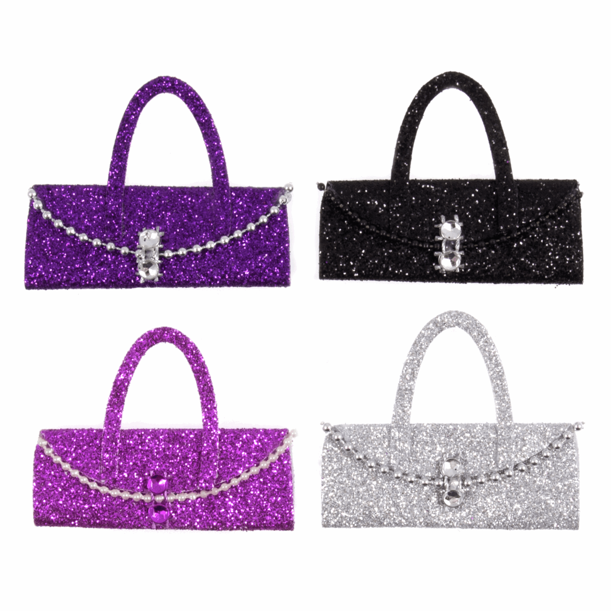Trimits Craft Embellishments - Glitter Handbag with Diamante (Pack of 4)
