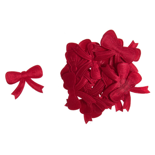 A bag of small claret bows