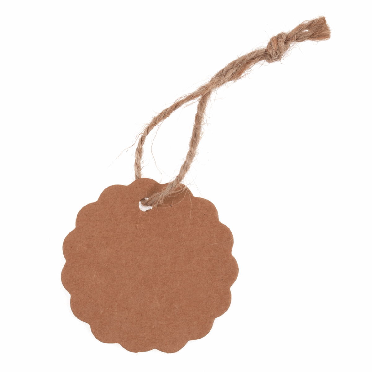 Kraft Scalloped Circle Tags - 50mm (Pack of 12)