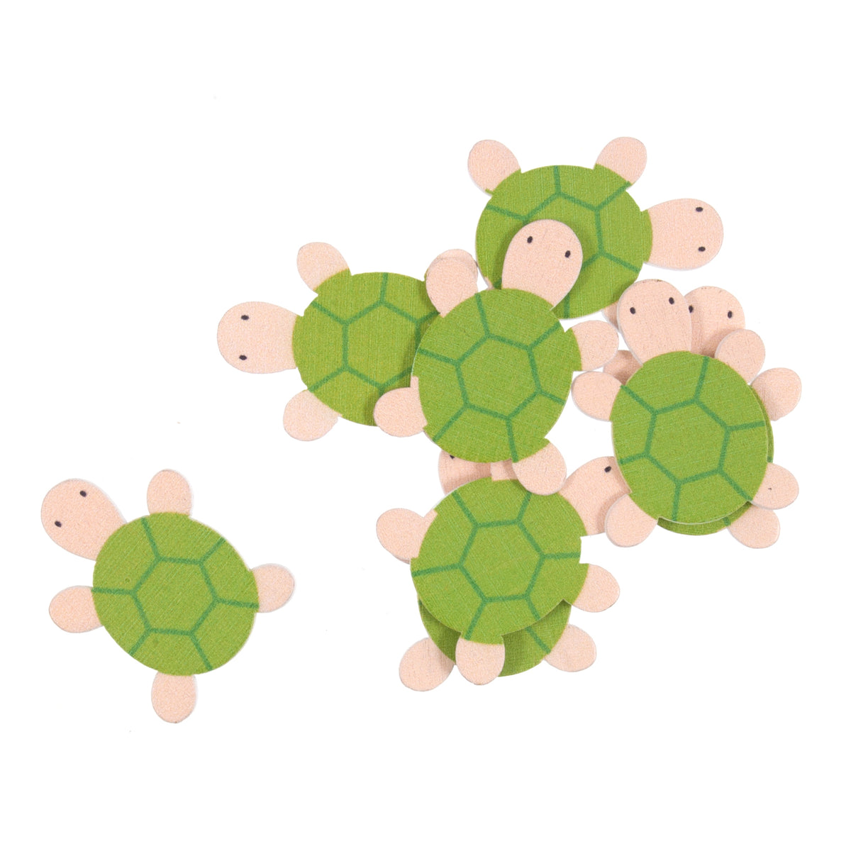Eight tortoise craft embellishments
