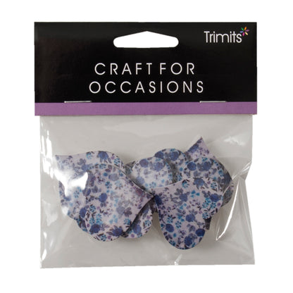 Mauve printed wooden hearts with self-adhesive backs