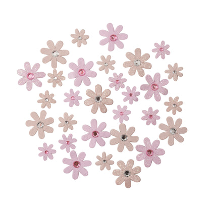 Pink sparkle florette flower embellishments
