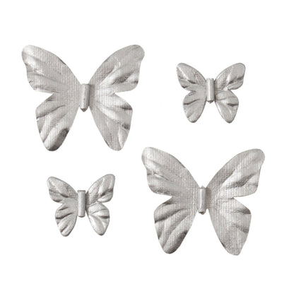 Silver craft butterflies in two sizes
