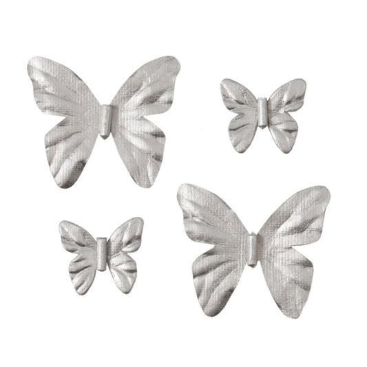 Silver craft butterflies in two sizes
