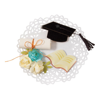 Pack of multicoloured graduation craft embellishments