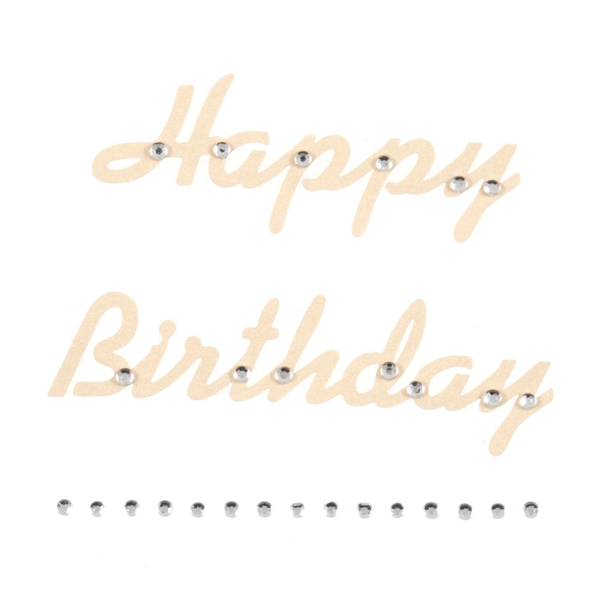 Ivory Happy Birthday paper motif with diamantes