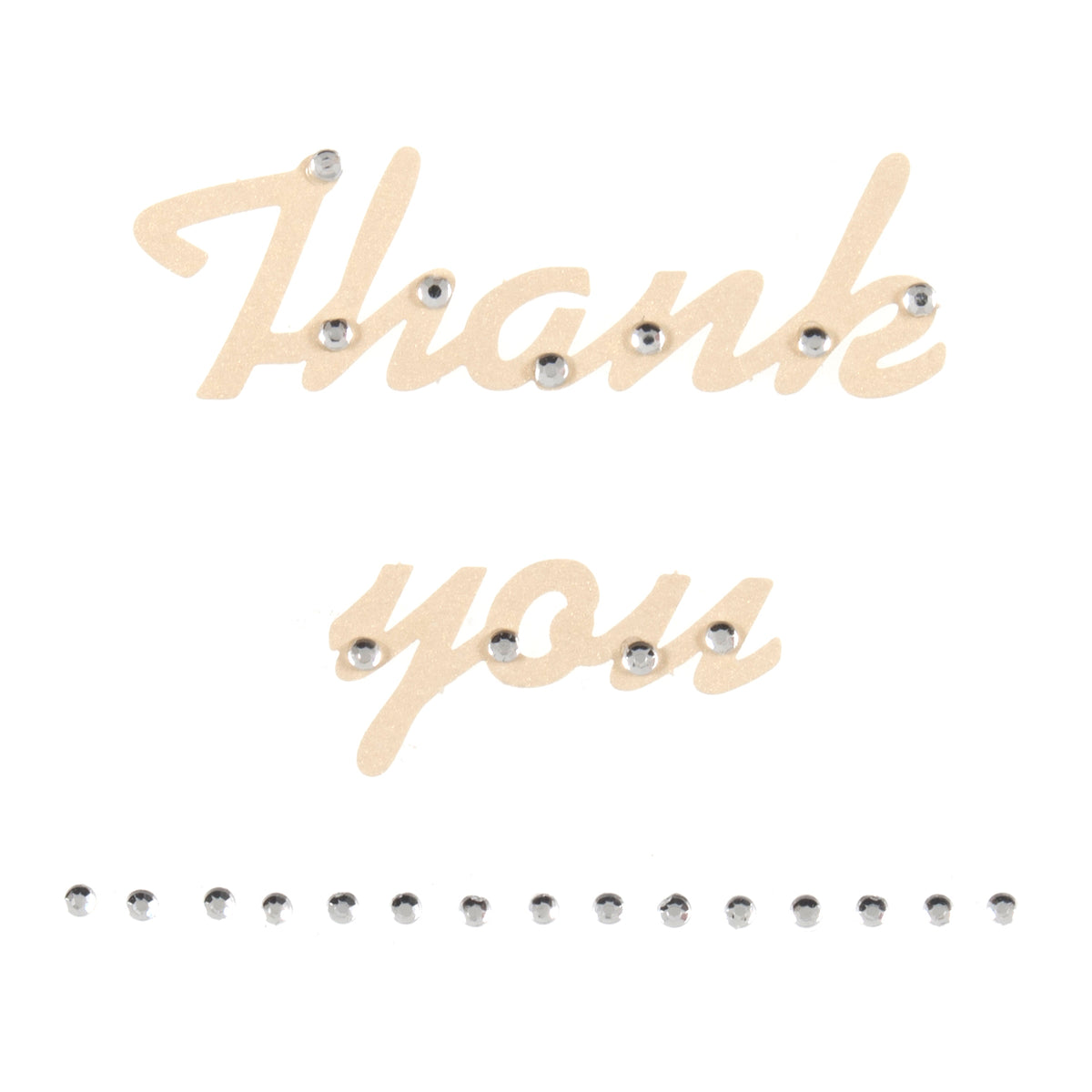 Ivory Thank You craft motif with diamante