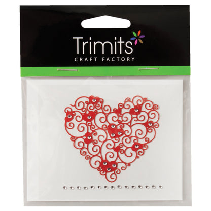 Red filigree craft heart