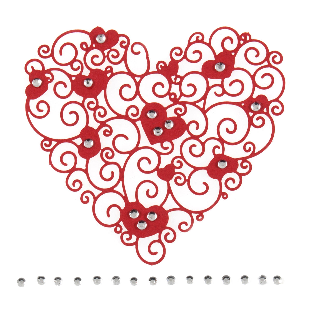 Red filigree craft heart