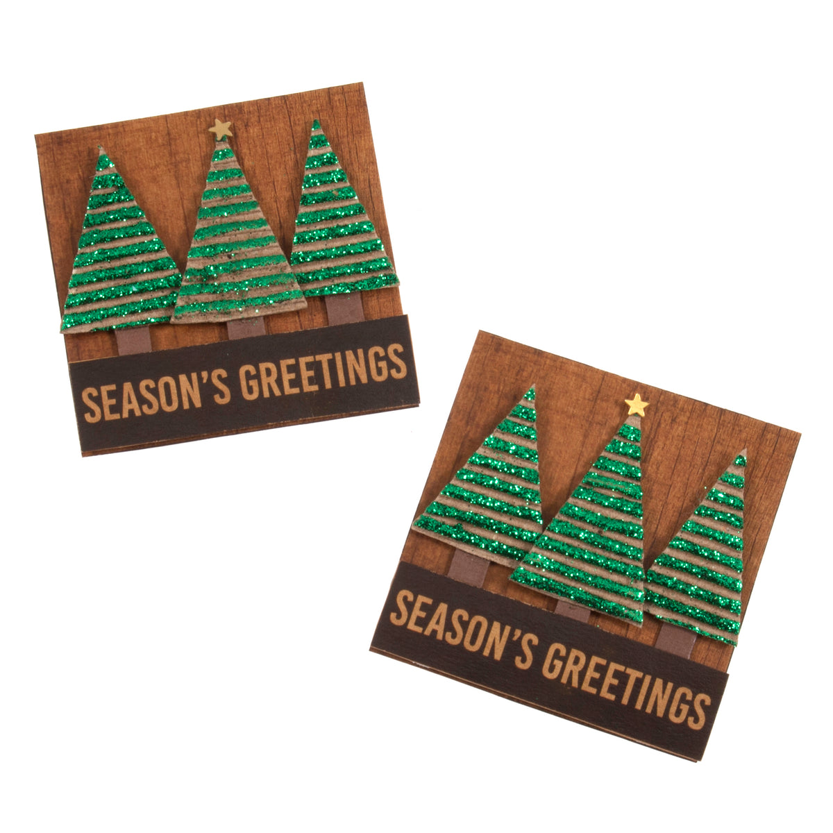 Seasons Greetings and Christmas tree craft embellishments