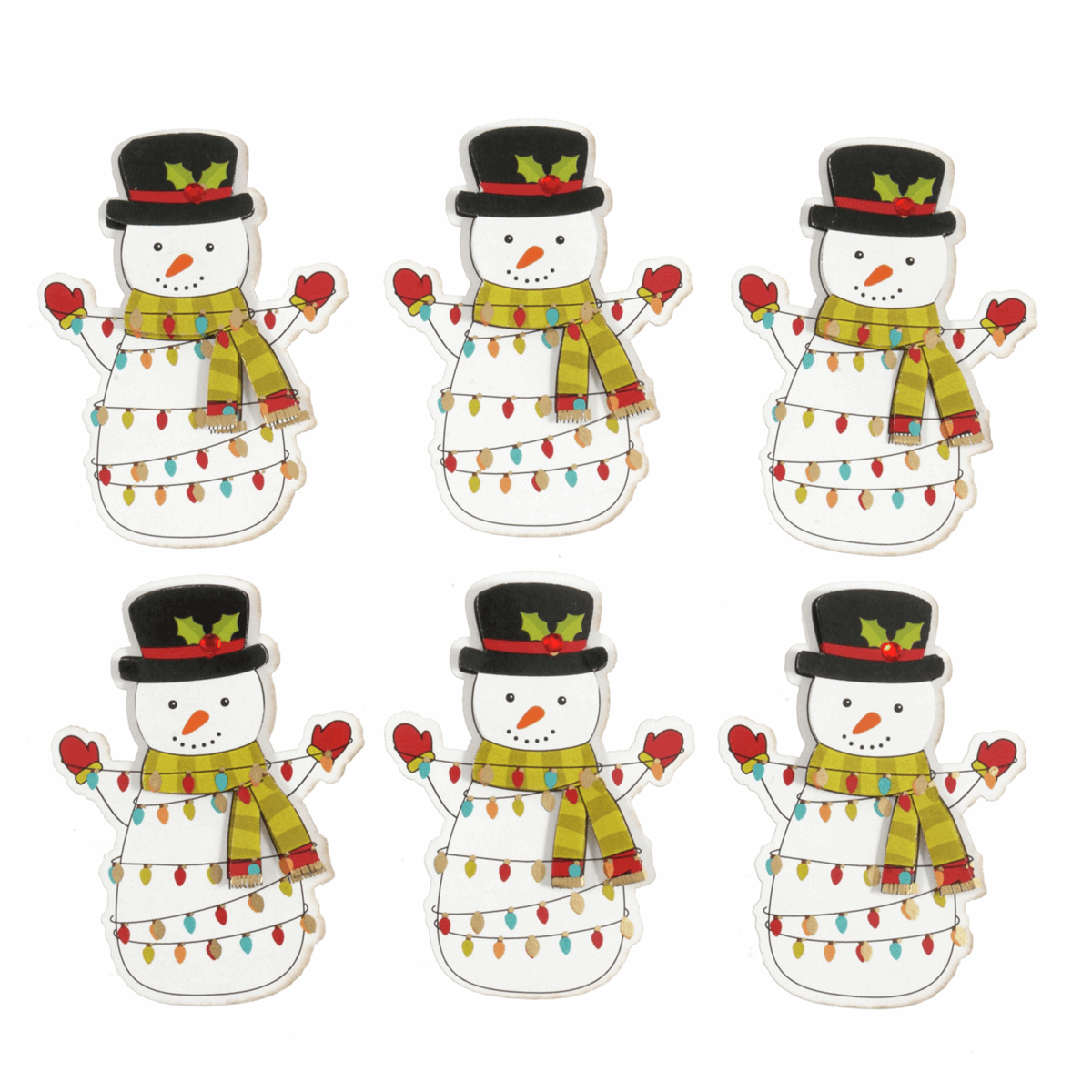 Trimits Craft Embellishments - Festive Snowmen (Pack of 6)