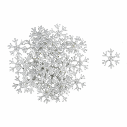 Trimits Silver Glitter Snowflakes (Pack of 35)