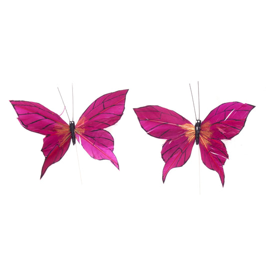 Burgundy painted decorative butterflies