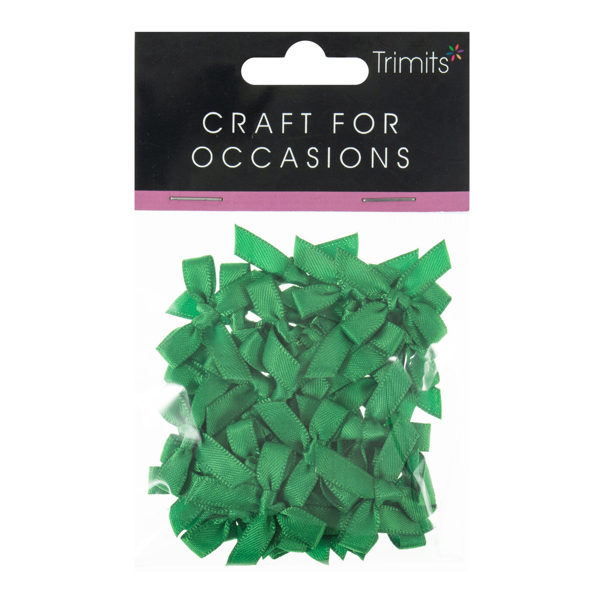 Small green satin ribbon bows