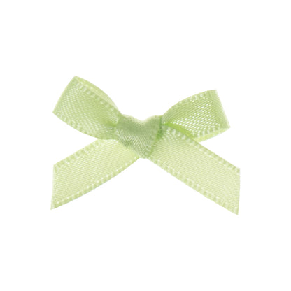 Small light green satin ribbon bows