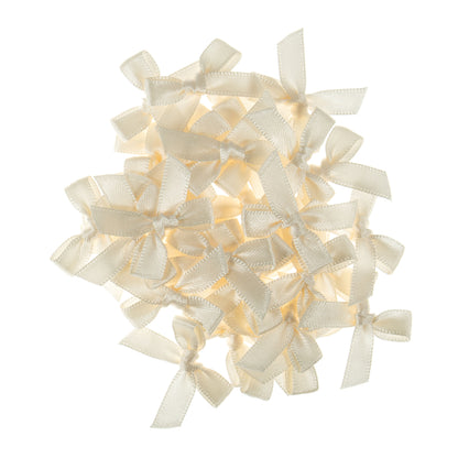 Small ivory satin ribbon bows