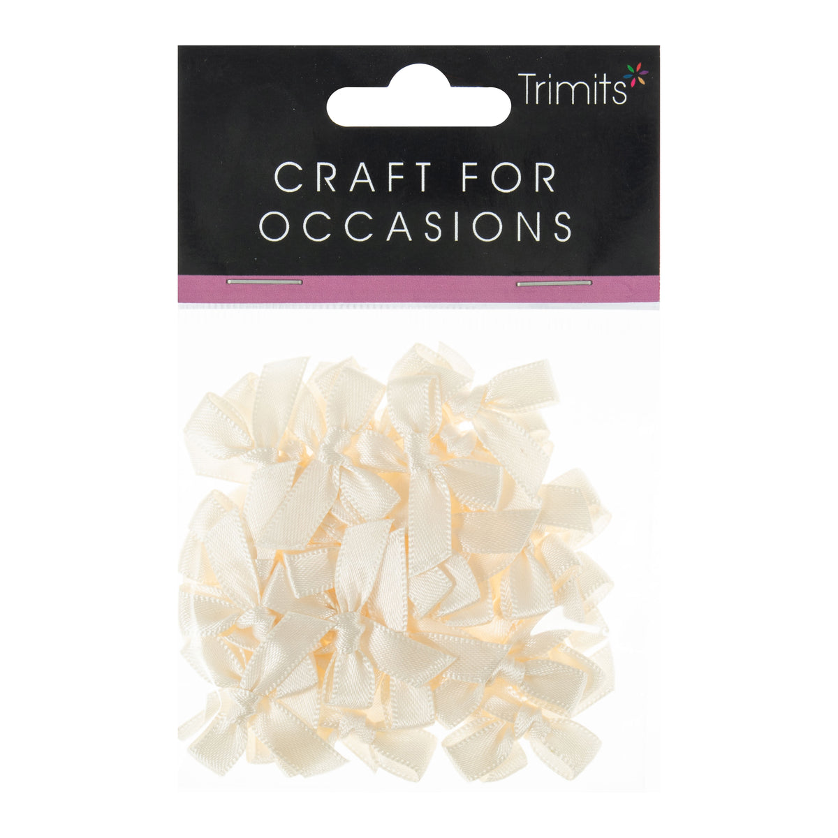 Small ivory satin ribbon bows