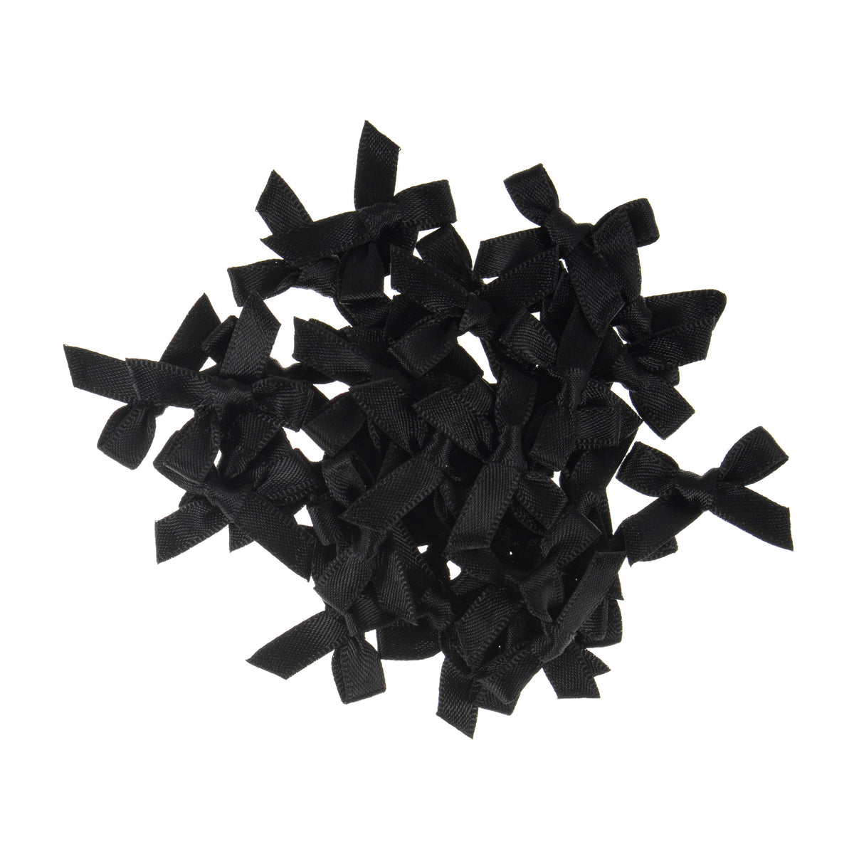 Small black satin ribbon bows