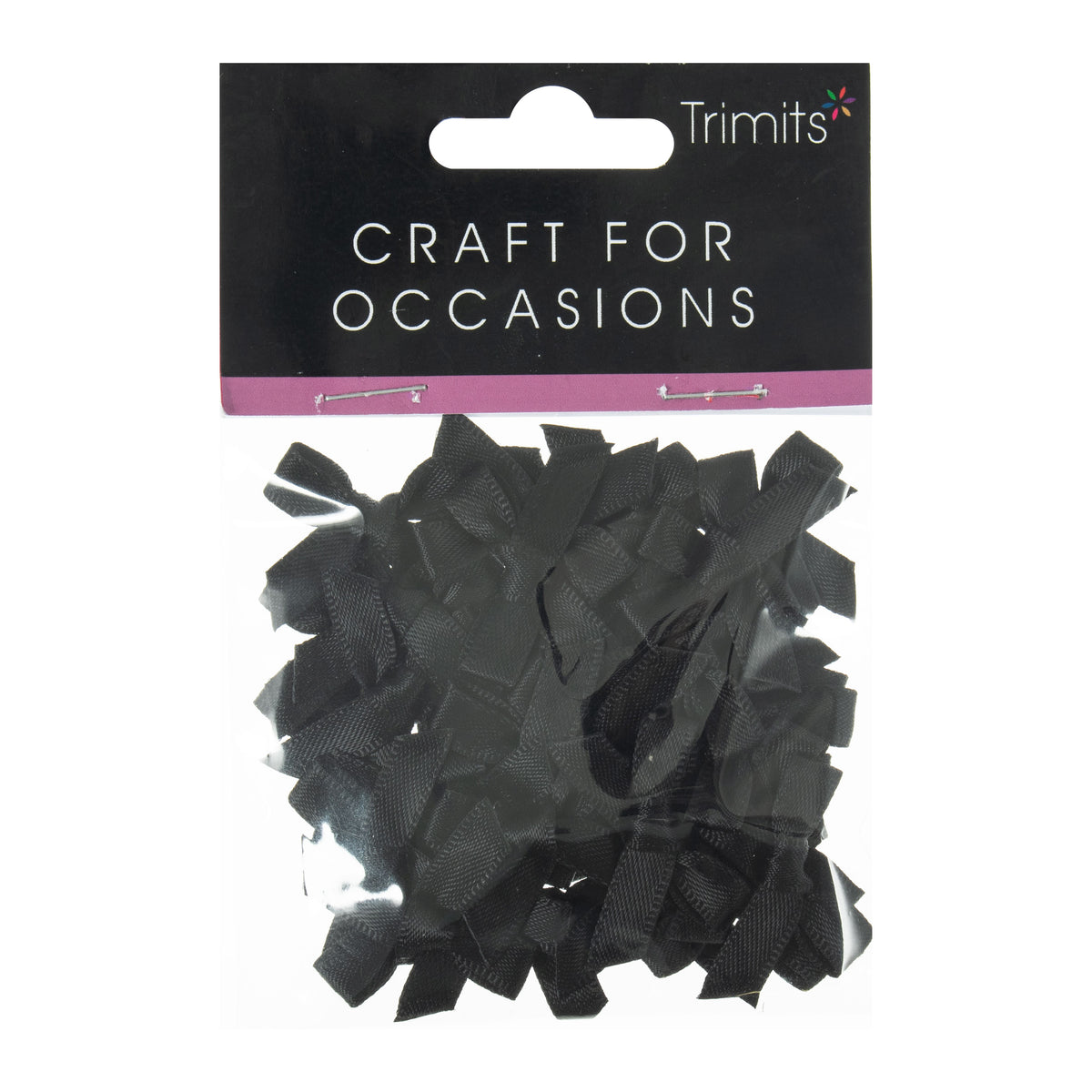 Small black satin ribbon bows