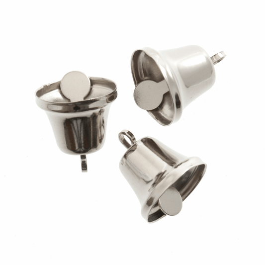 Trimits Silver Liberty Bells - 14mm (Pack of 5)
