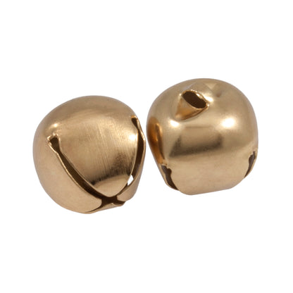 Two large gold jingle bells