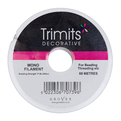 Spool of clear monofilament beading thread
