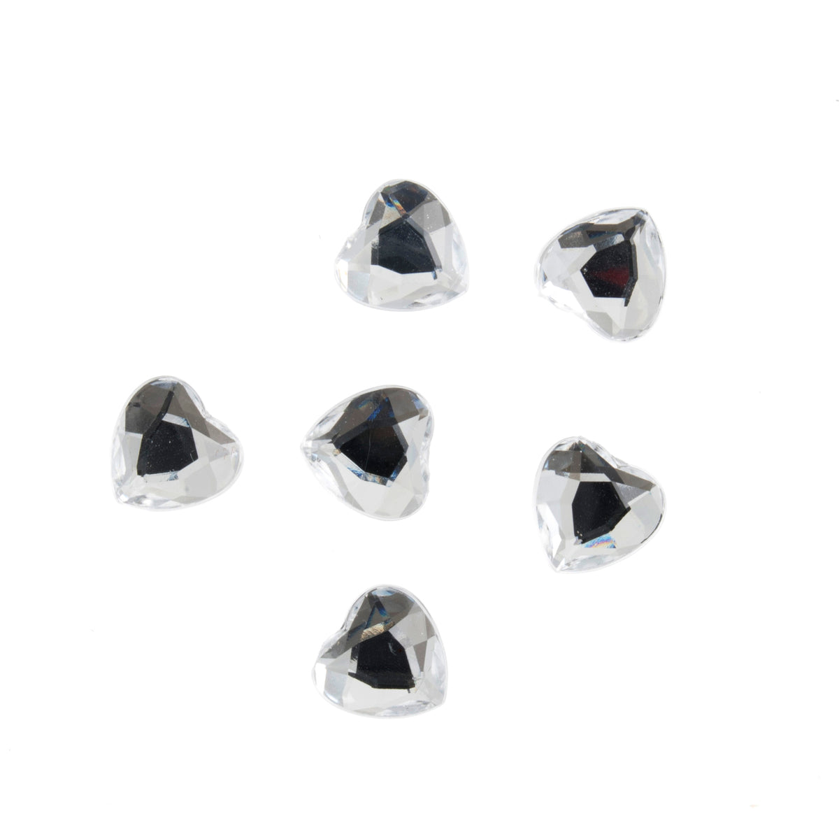 Heart-shaped clear crystals