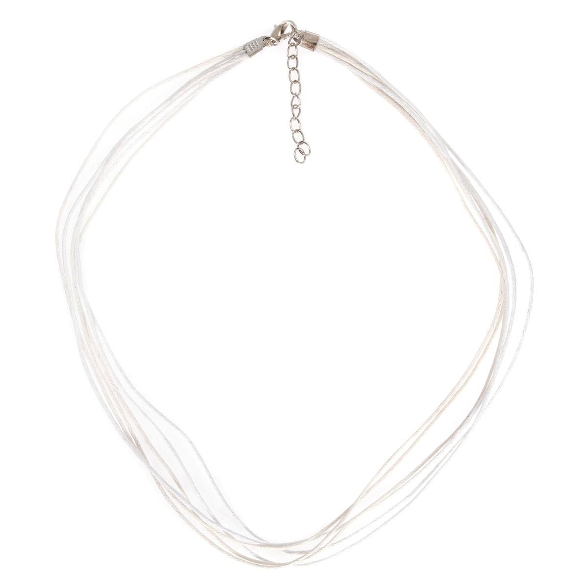 White waxed cord necklace with clasp