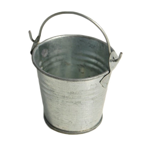 Small galvanised metal pail with handle