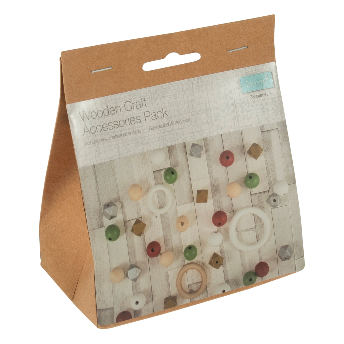 Trimits Macrame Wooden Accessories Starter Pack - Christmas - 33 Pieces