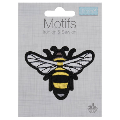 Embroidered bee motif