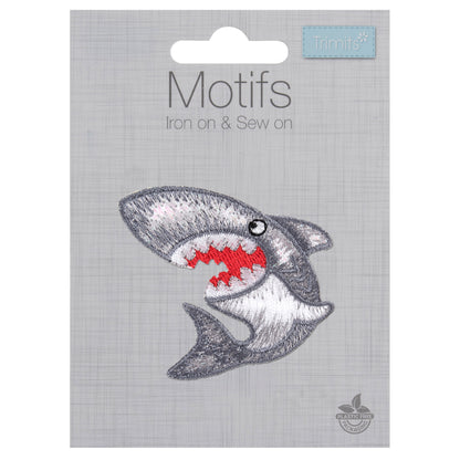 Embroidered shark motif