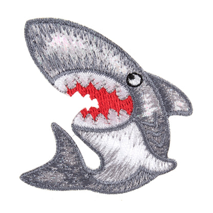 Embroidered shark motif