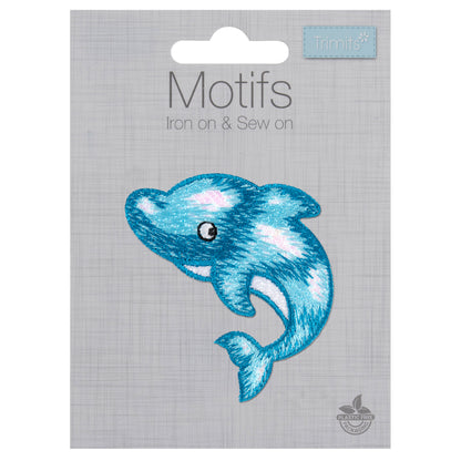 Embroidered dolphin motif