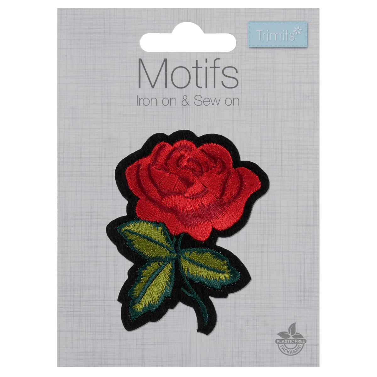 Embroidered rose motif