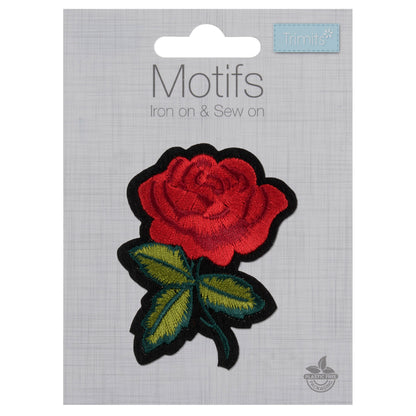 Embroidered rose motif