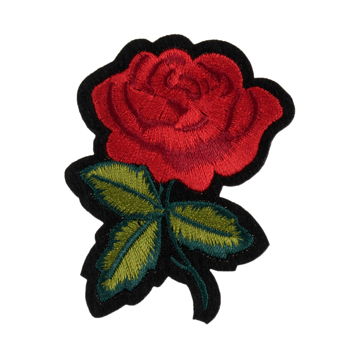 Embroidered rose motif