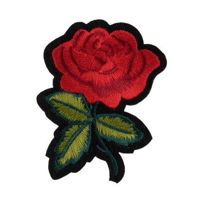 Embroidered rose motif