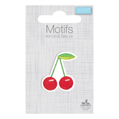 Embroidered cherries motif