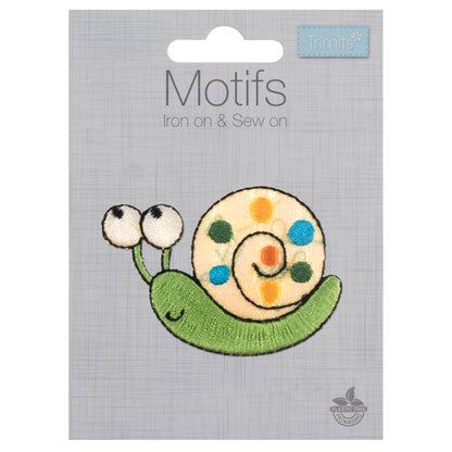 Embroidered snail motif