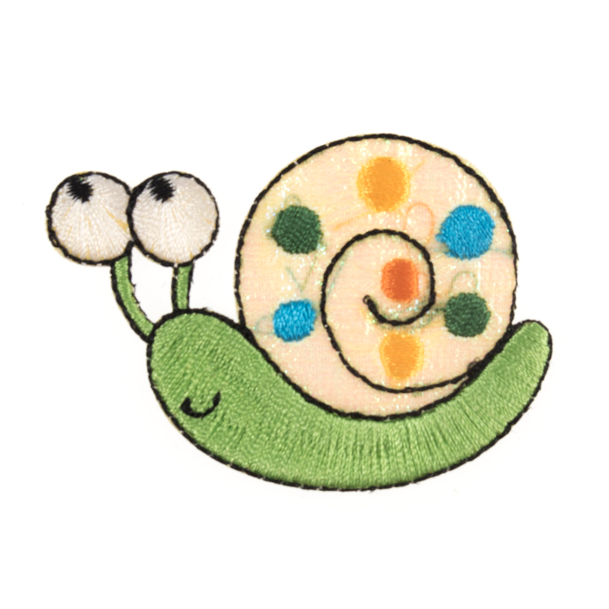 Embroidered snail motif