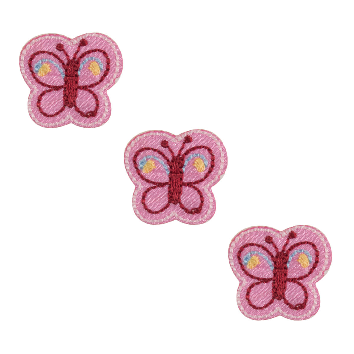 Three small pink butterfly motifs